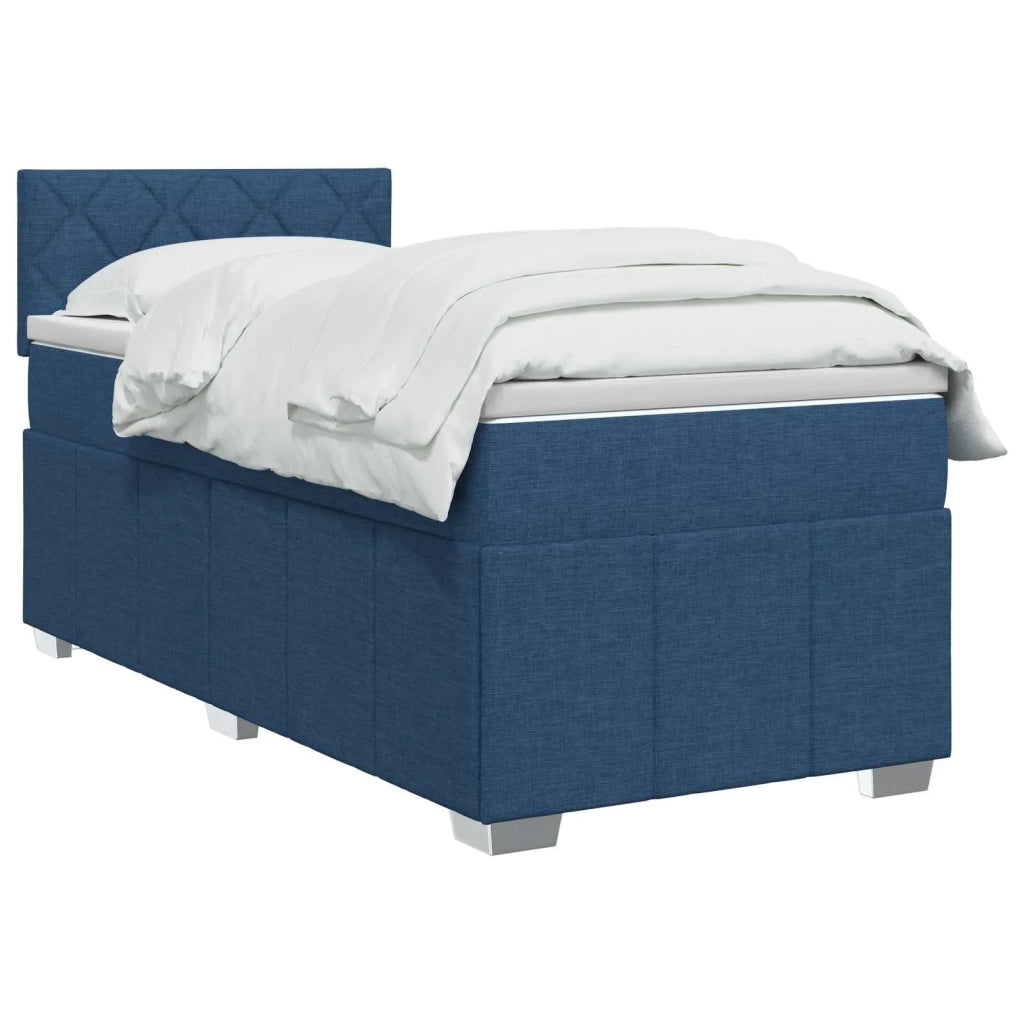 Letto box spring con materasso Blu 100 x 200 cm Tessuto 3451156