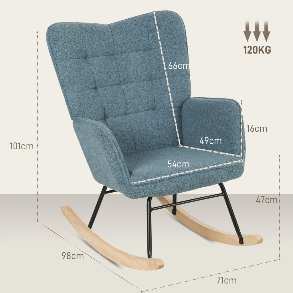 Poltrona a Dondolo ¨C Zephmum ¨C Blu Chiaro