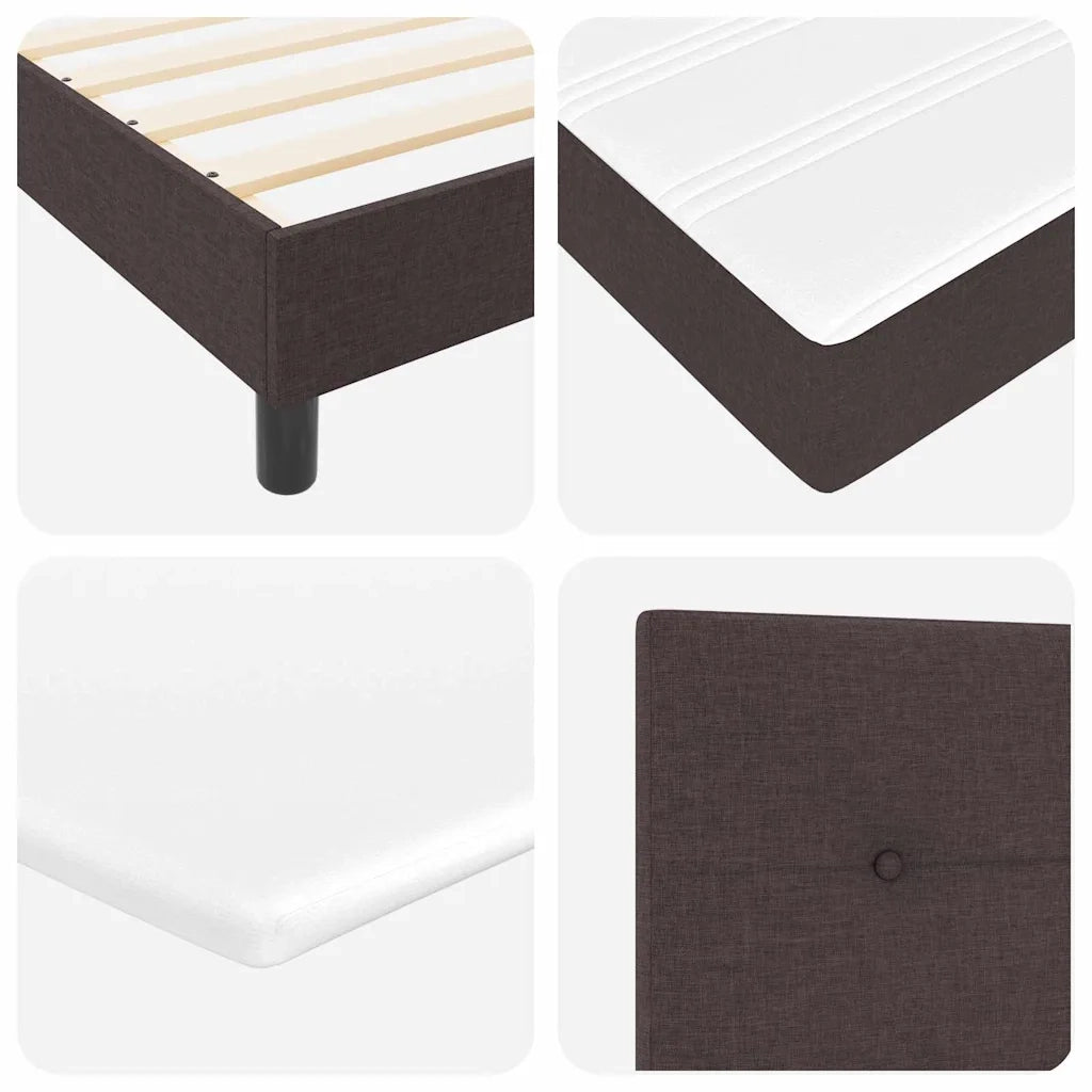 Letto a molle con testiera Marrone Scuro 140 x 190 cm Tessuto 3338688