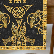 Tavolo da Cucina in Lino Cotonato con Forma Rettilinea (33 x 183 cm, Giallo)