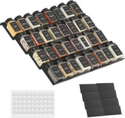 Organizzatore di spezie - 8 pezzi Nero raccoglitore di spezie con adesivo di fissaggio - Soluzione di stoccaggio flessibile per angolo cucina