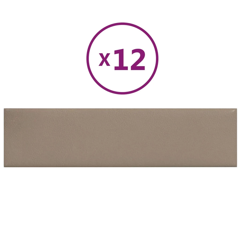 Testiera | Testata da Parete 12 pcs Cappuccino 60 x 15 cm Tessuto