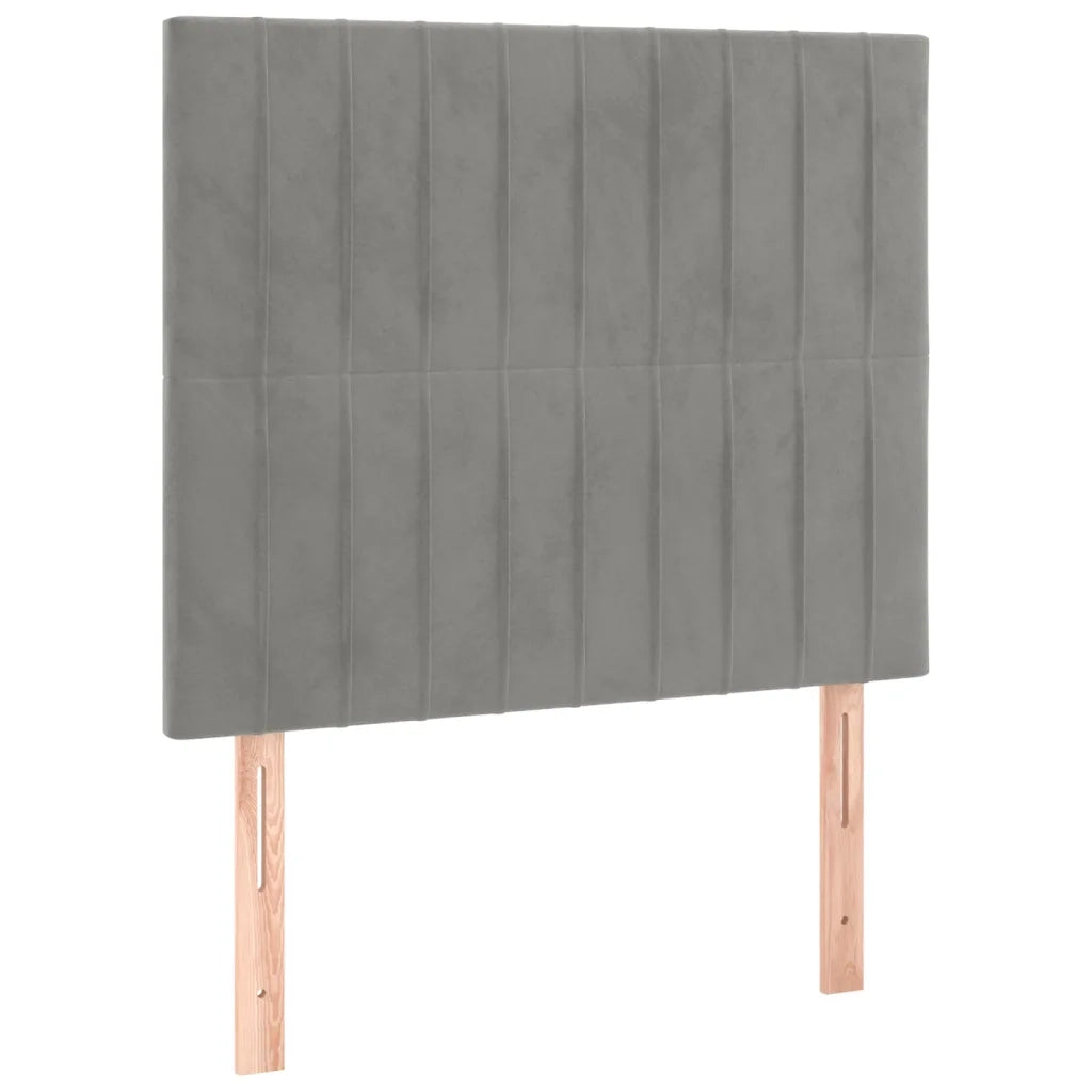 Testiera | Testata Grigio Chiaro 80x5x118/128 cm Velluto