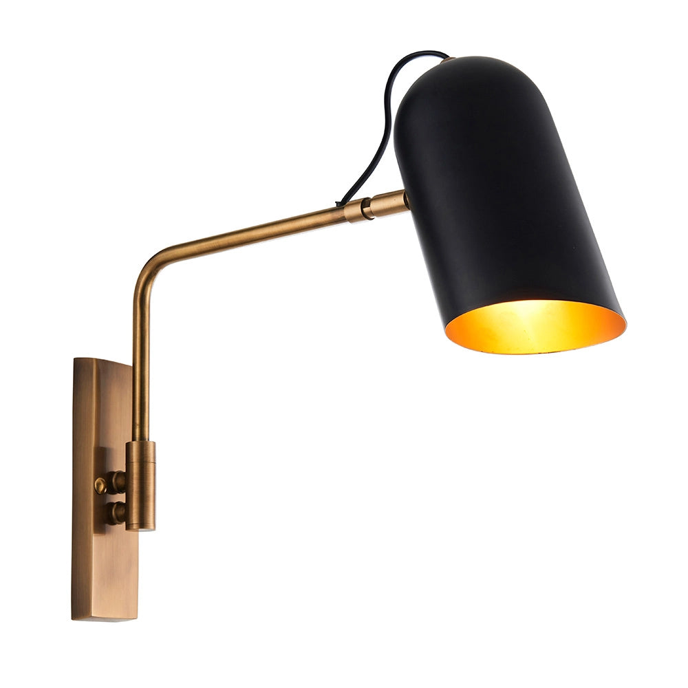 Applique rétro ottone anticato braccio regolabile E27 Navren