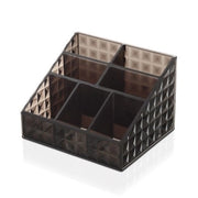 Porta trucchi organizer in plastica nero fumè con 7 scomparti