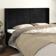 Testiera ad Orecchio-Testata con Orecchie Nera 183x16x118/128 cm in Velluto 585520