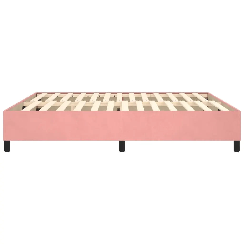 Struttura Letto a Rete a Molle Rosa 180x200 cm in Velluto