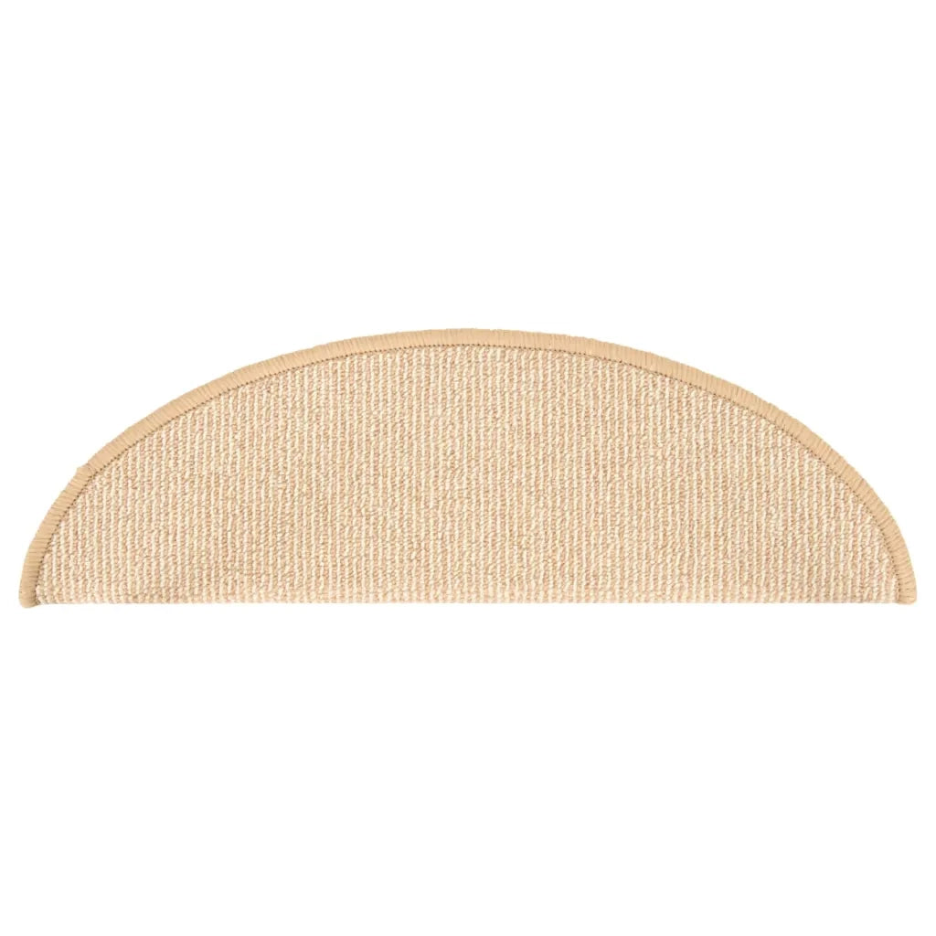 Tappetini per scale 15 pz 56x17x3 cm Crema Semicircolari 149853