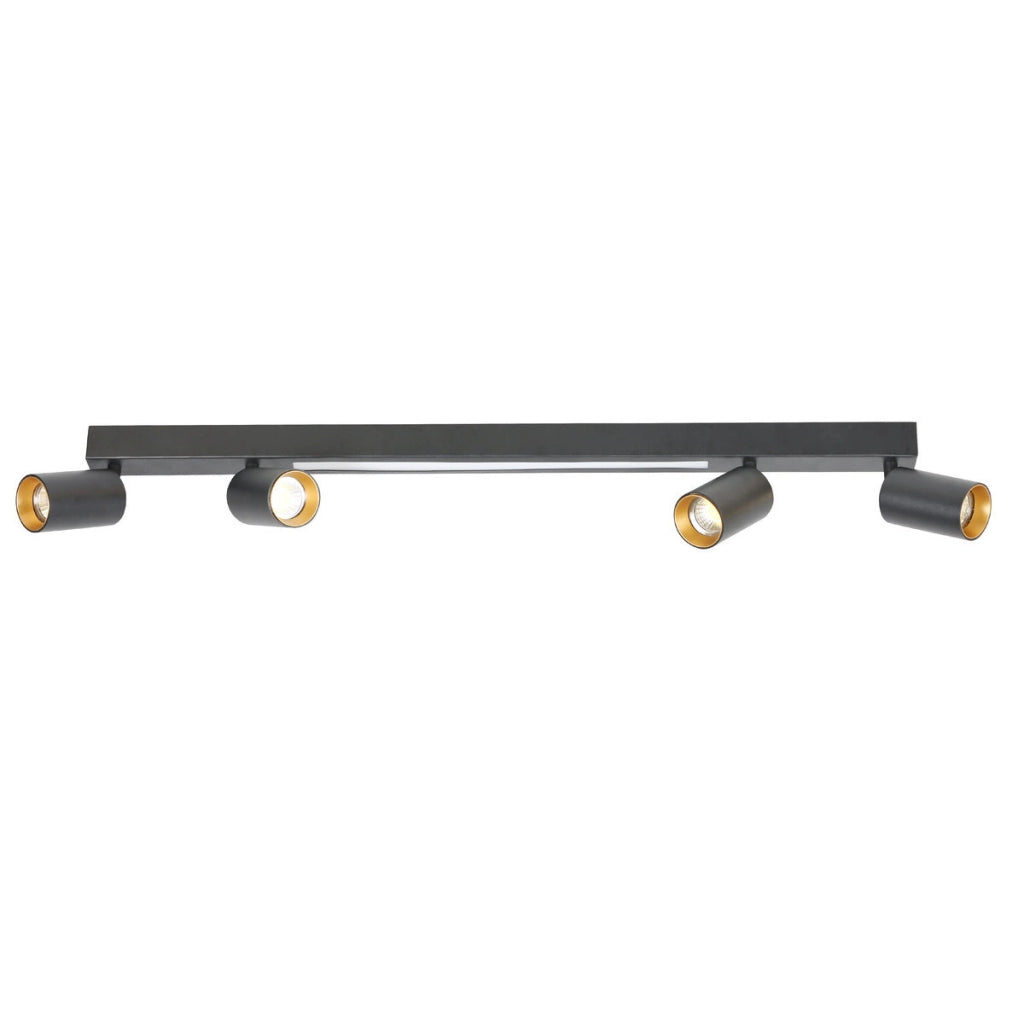Plafoniera Perugia 4xGU10+1 LED nero/oro Light Prestige