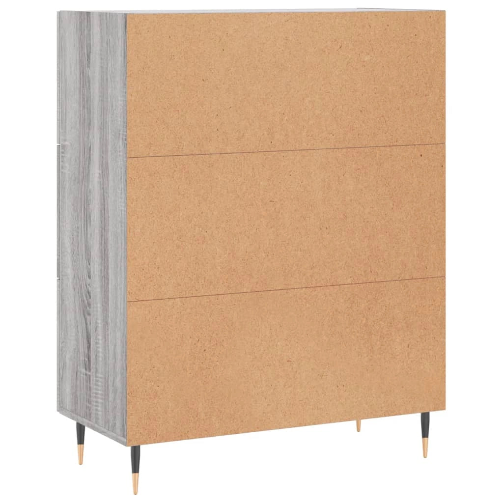 Buffet credenza cassettiera armadio mobile contenitore organizer cucina soggiorno Sonoma 69,5 x 34 x 90 cm legno ingegnerizzato grigio 02_0036453