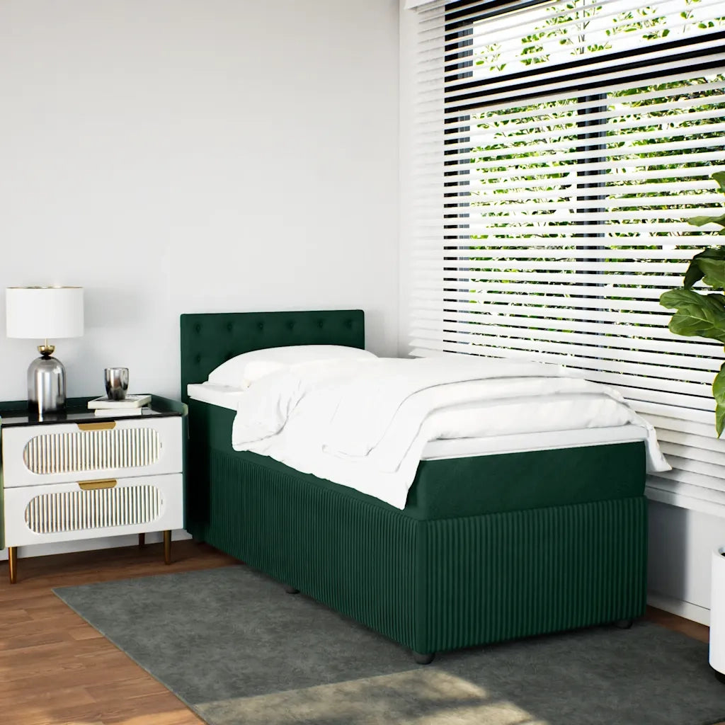 Giroletto a Molle con Materasso Verde Scuro 100x200 cm Velluto 3287677