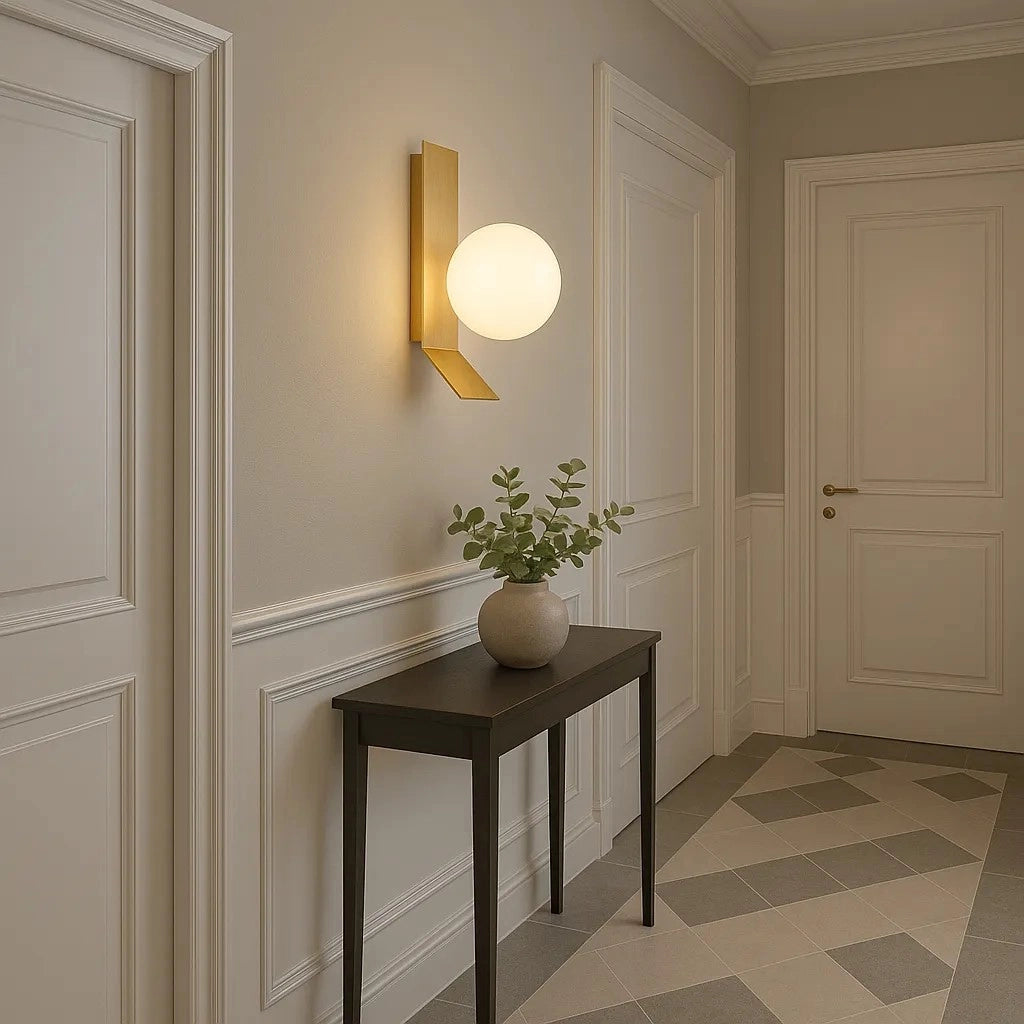 APP1759-1W Applique Da Parete In Oro Spazzolato/bianco