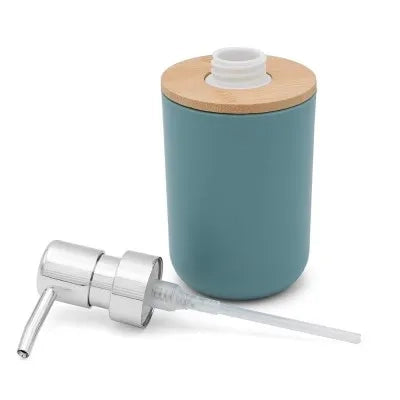 Dispenser sapone da appoggio acquamarina in abs e bambù Surf