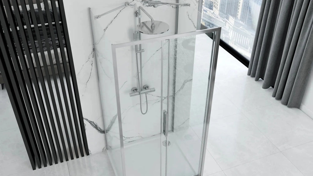 Cabina Doccia A Parete Rea Rapid Slide Chrome 120x100