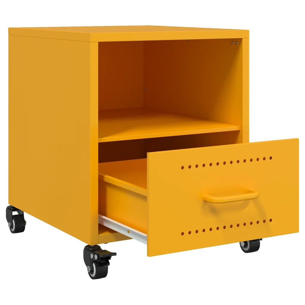 Comodino Giallo Senape 36x39x43,5 cm in Acciaio 846710
