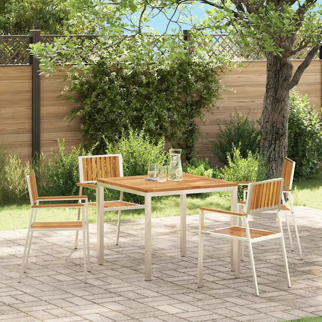 Sedia da Giardino 4 pcs Marrone Legno di Acacia Massello 42006202