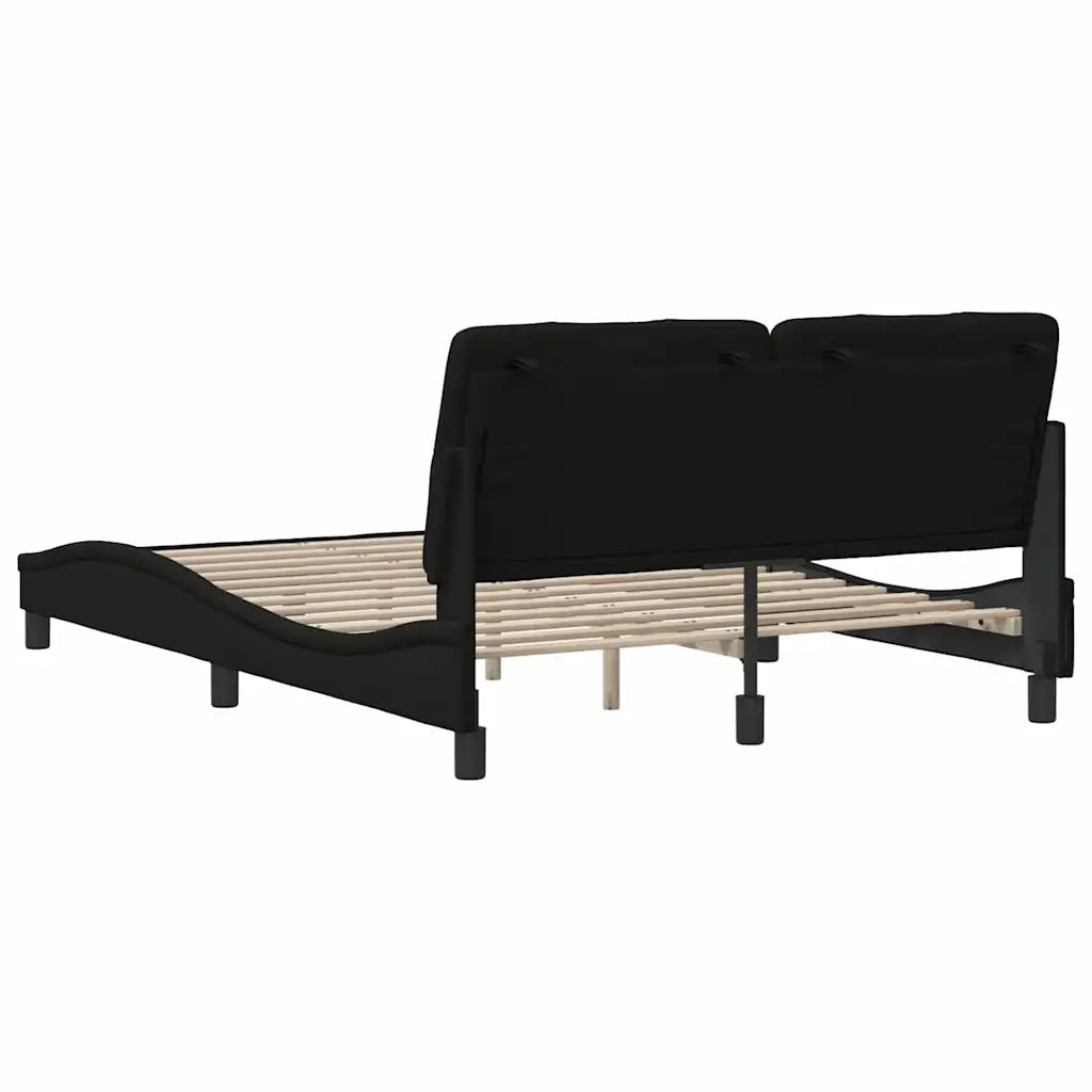 Letto matrimoniale | Letto per adulti | Giroletto senza Materasso Nero 120x200 cm Tessuto