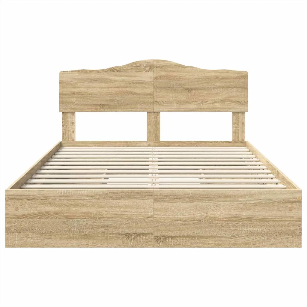 Letto con Contenitore con testiera Rovere Sonoma 160 x 200 cm 3413077