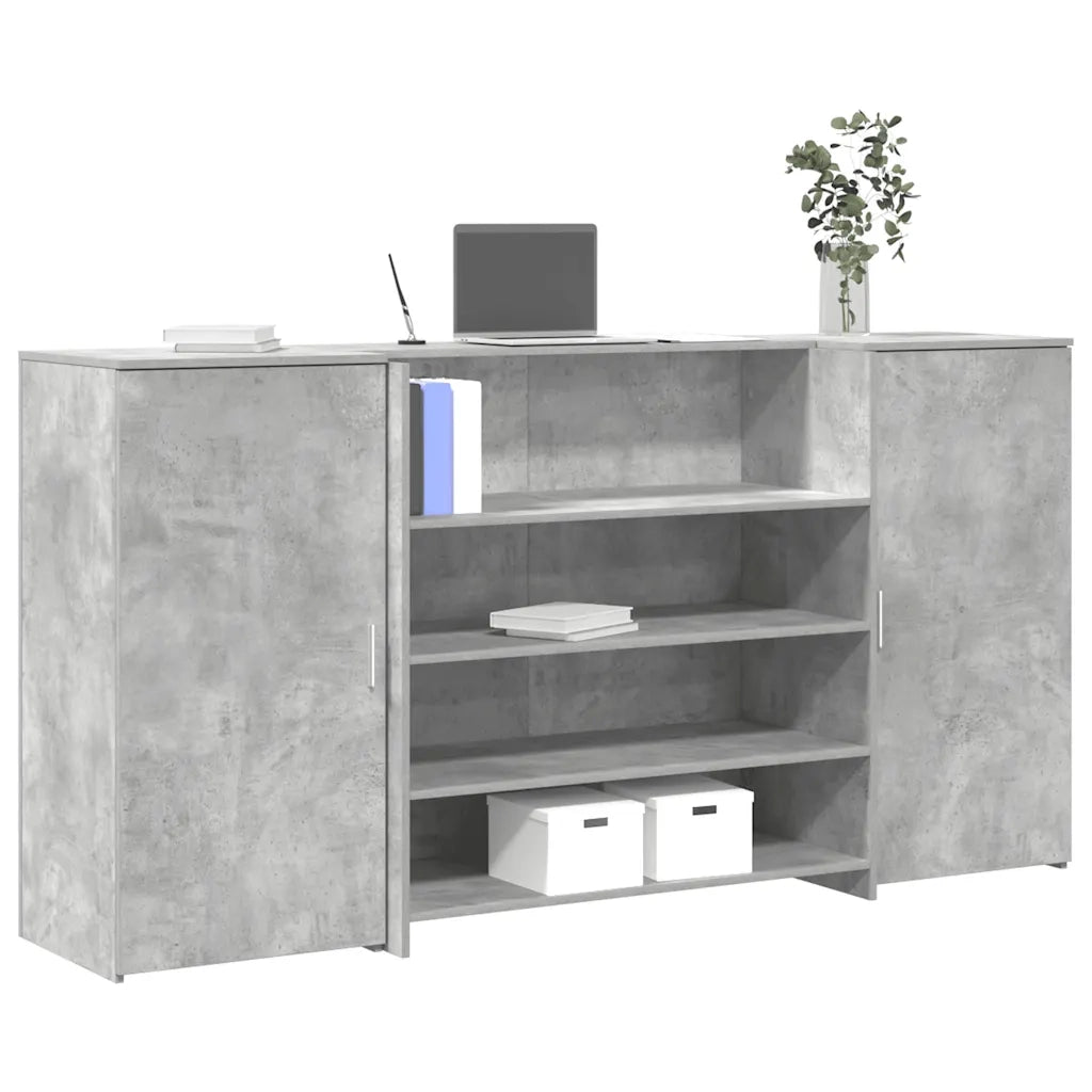 Banco Reception Grigio Cemento 200x50x103,5cm Legno Multistrato 3324181