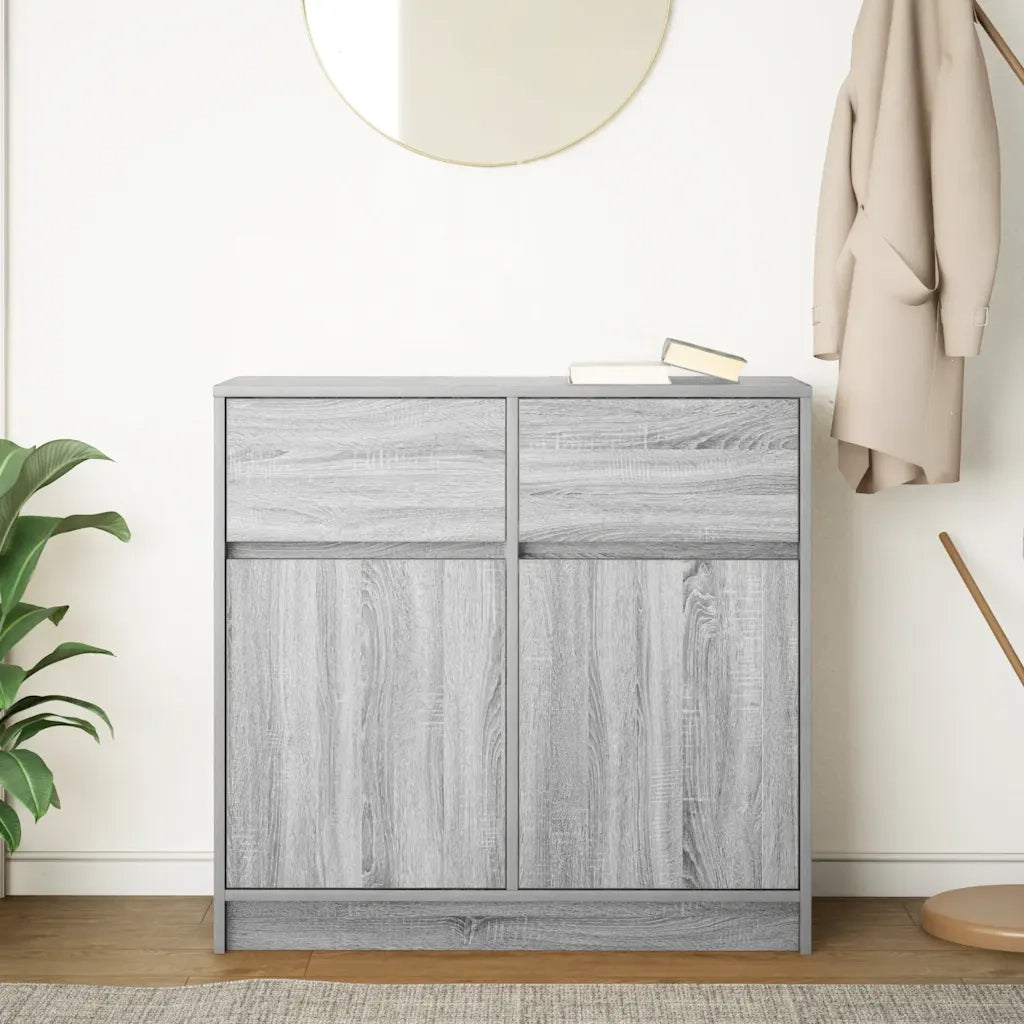Credenza con Cassetto-Buffet-Armadio da cucina Grigio Sonoma 80x34x76 cm in Truciolato