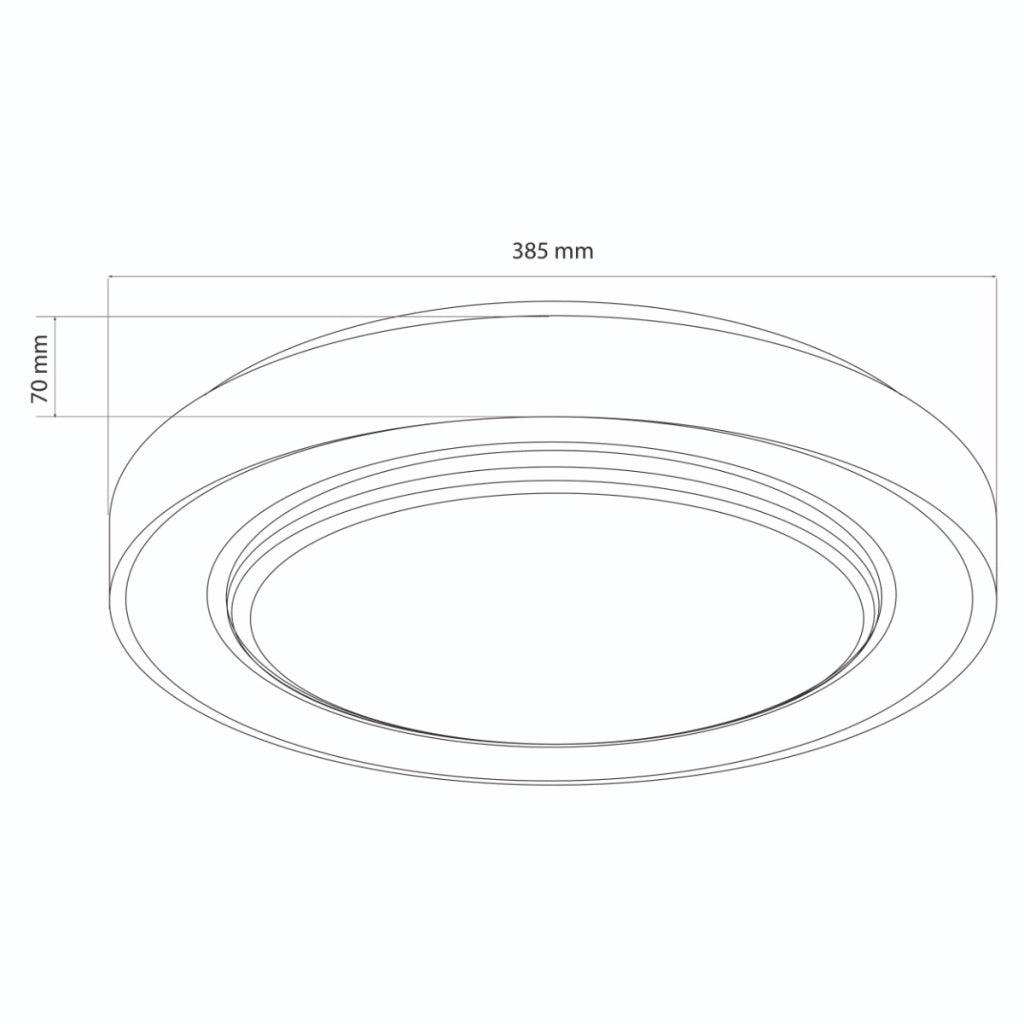 Plafoniera LED 48W 38cm nera IP44 con telecomando Polux