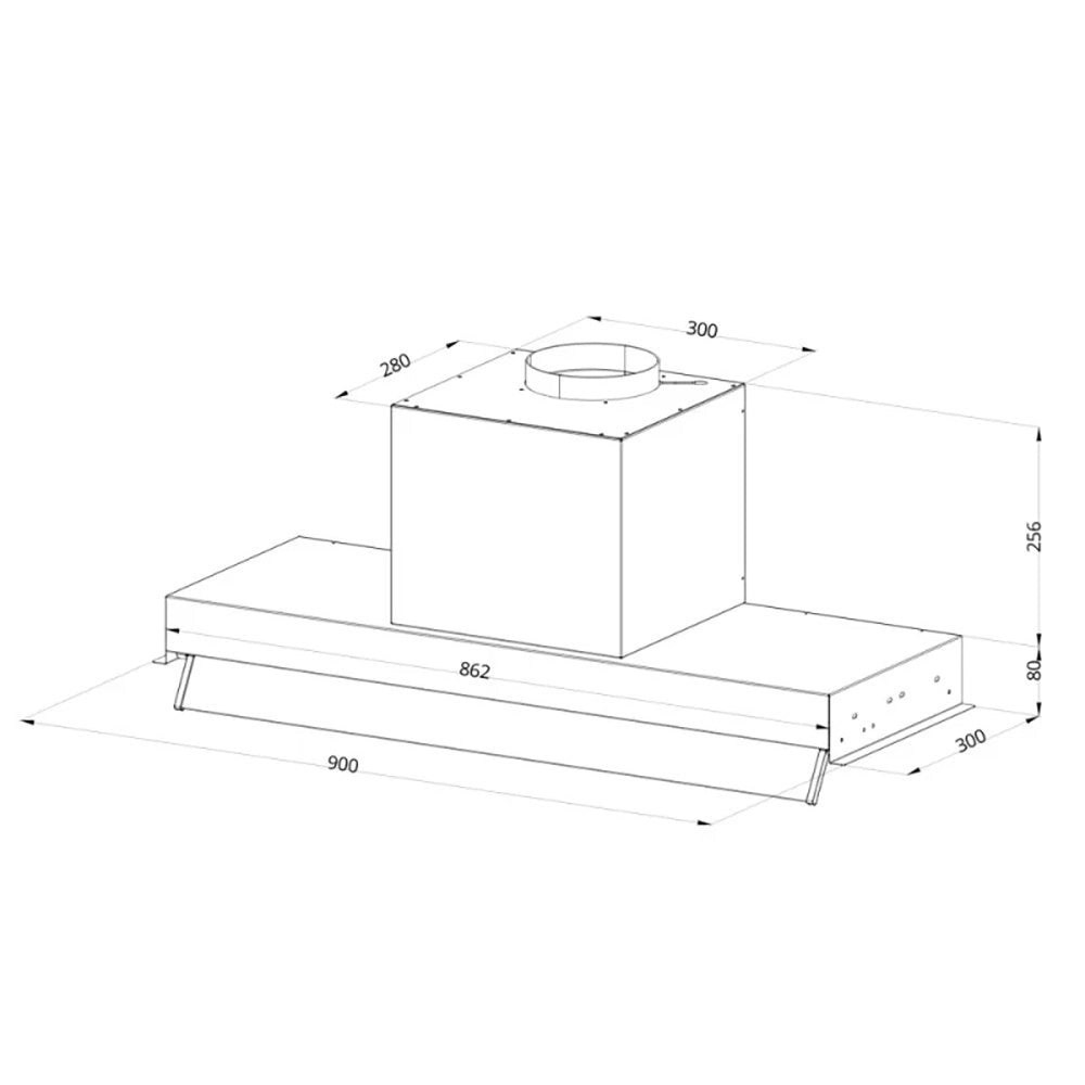 Gruppo cappa sottopensile Kripto90 inox Samet