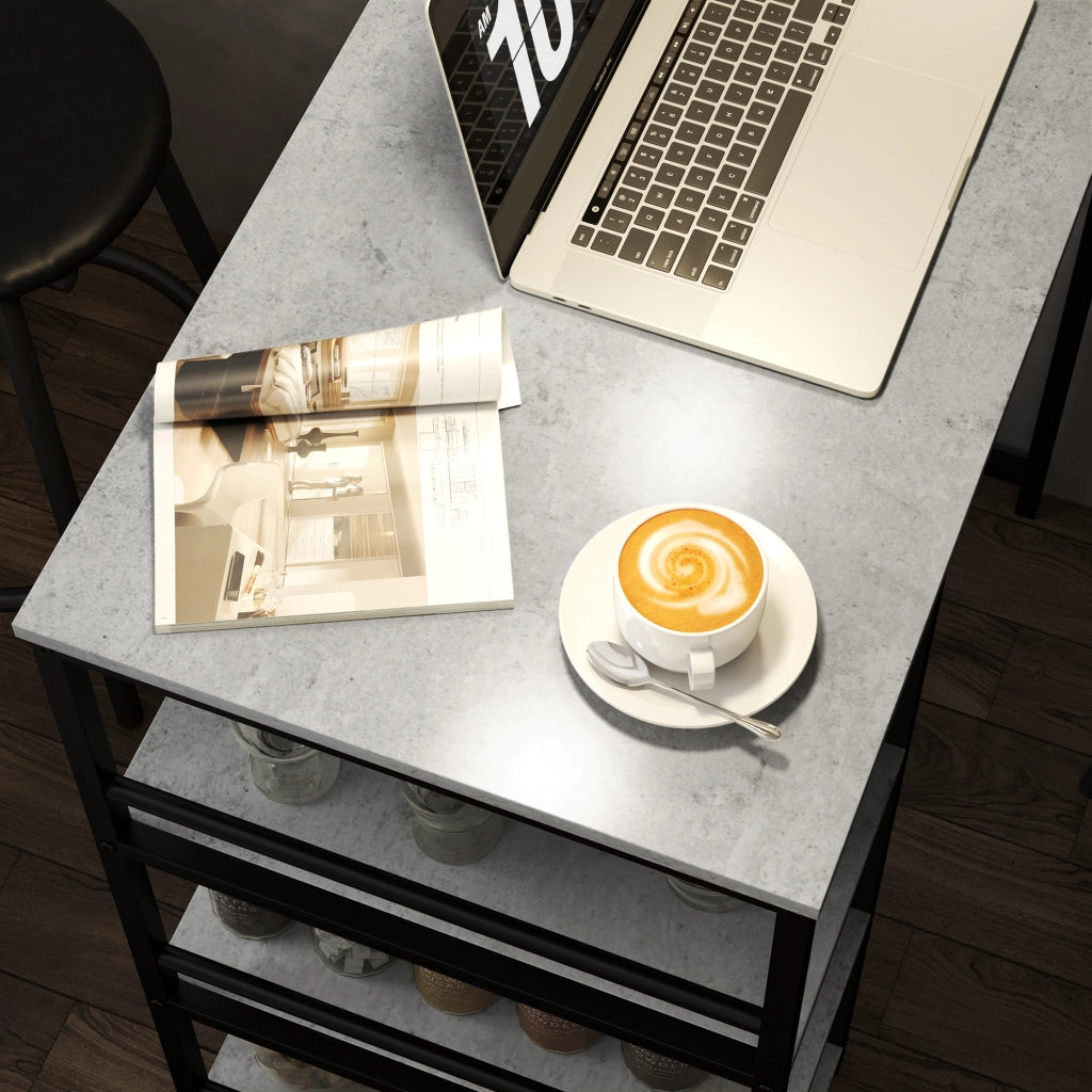 Tavolo da bar con sgabelli e scaffali ¨C Minimal ¨C grigio e nero