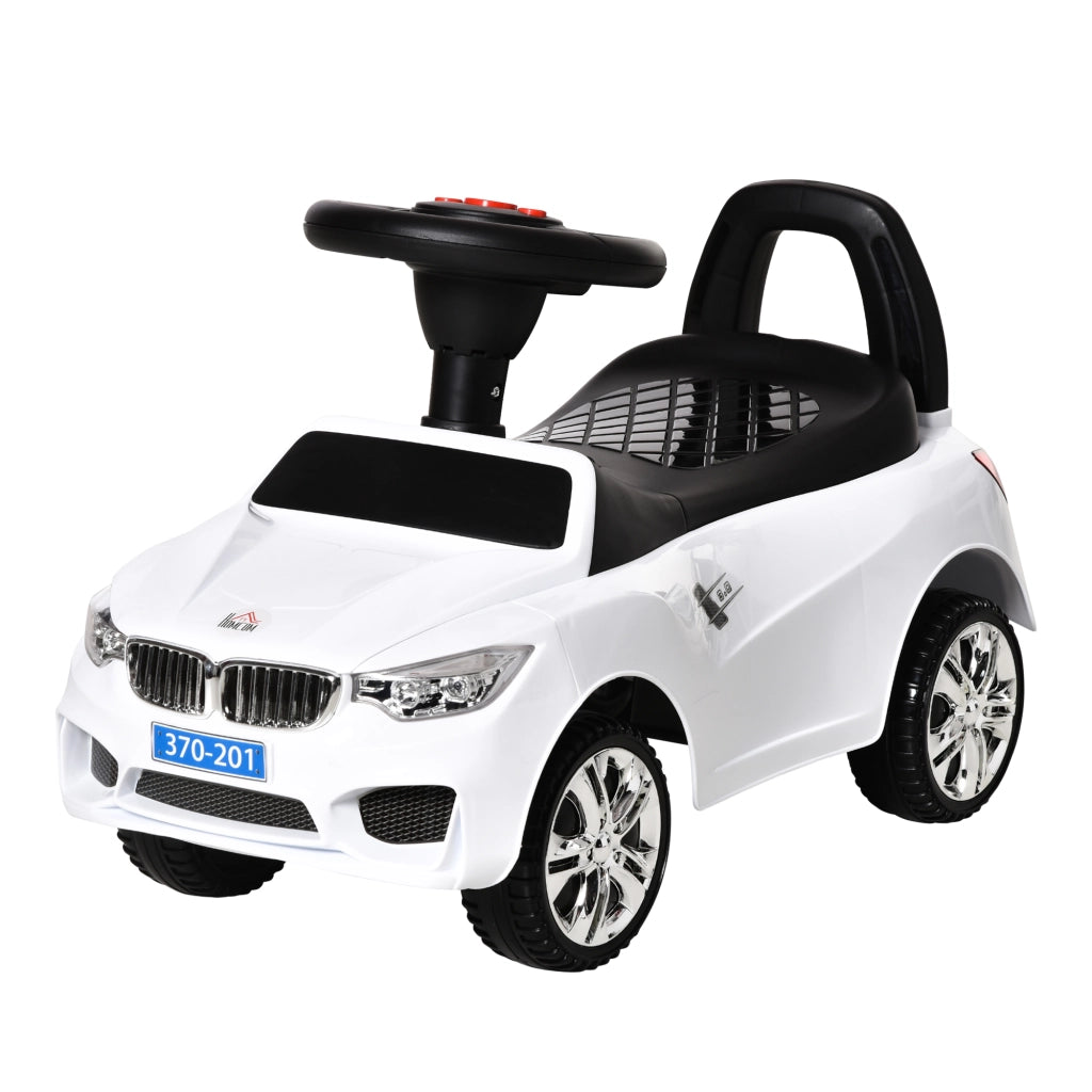 Cavalcabile Auto per Bambini ¨C Xylo ¨C Bianco con Contenitore Giochi e Luci
