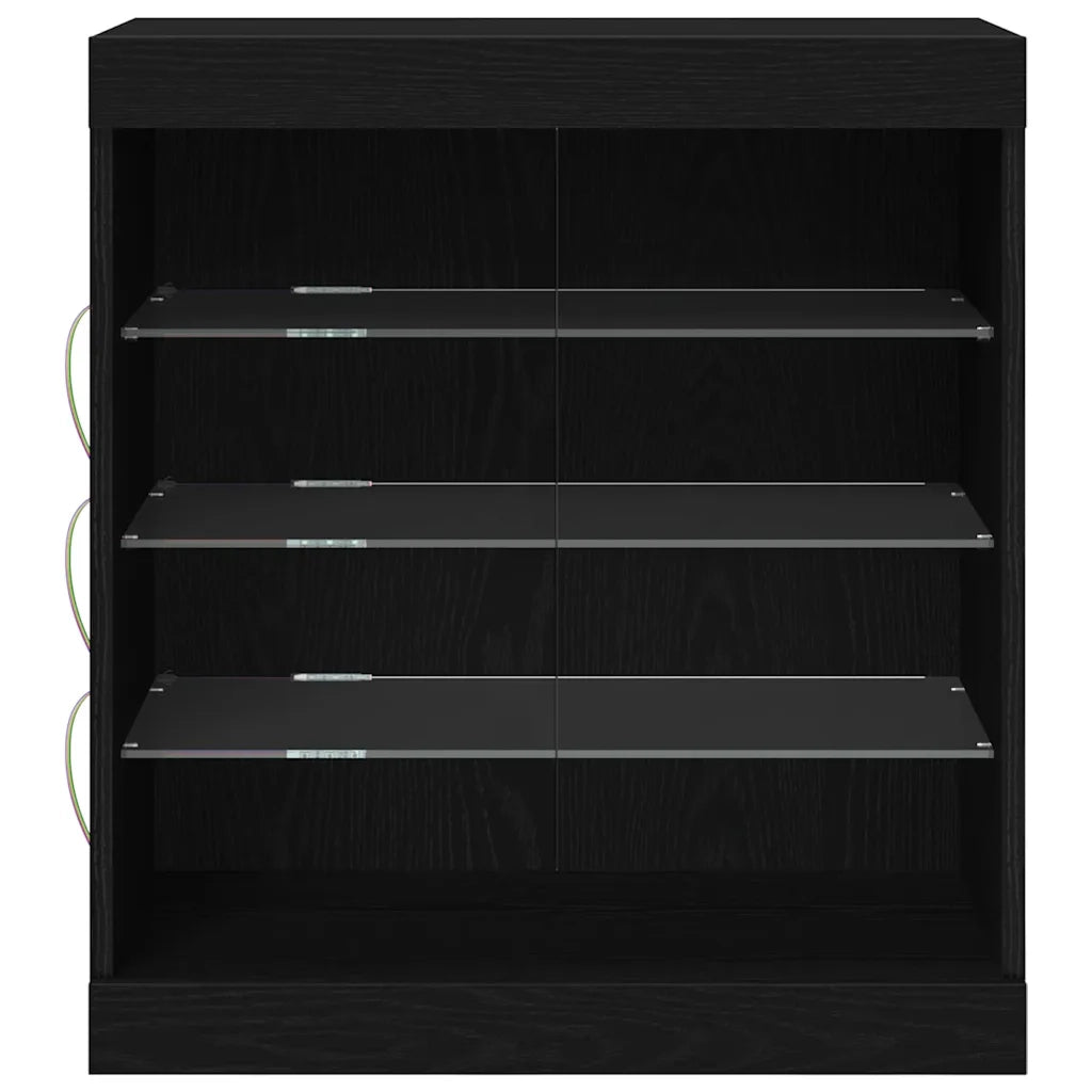 Madia LED Rovere Nero 60,5 x 37 x 67 cm Legno multistrato 863044