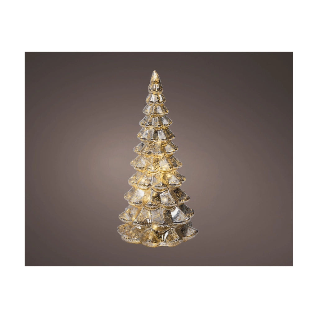 Albero Vt argento c/LED d10x21cm