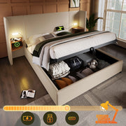 Set camera – 180x200 cm – comodino luce USBC contenitore – lino beige