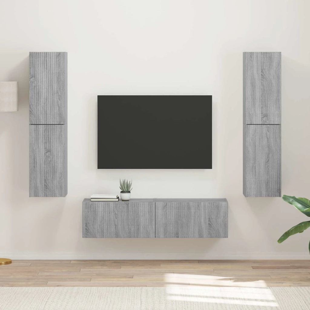 Set mobile TV 6 pcs Grigio Sonoma Legno multistrato 3409129