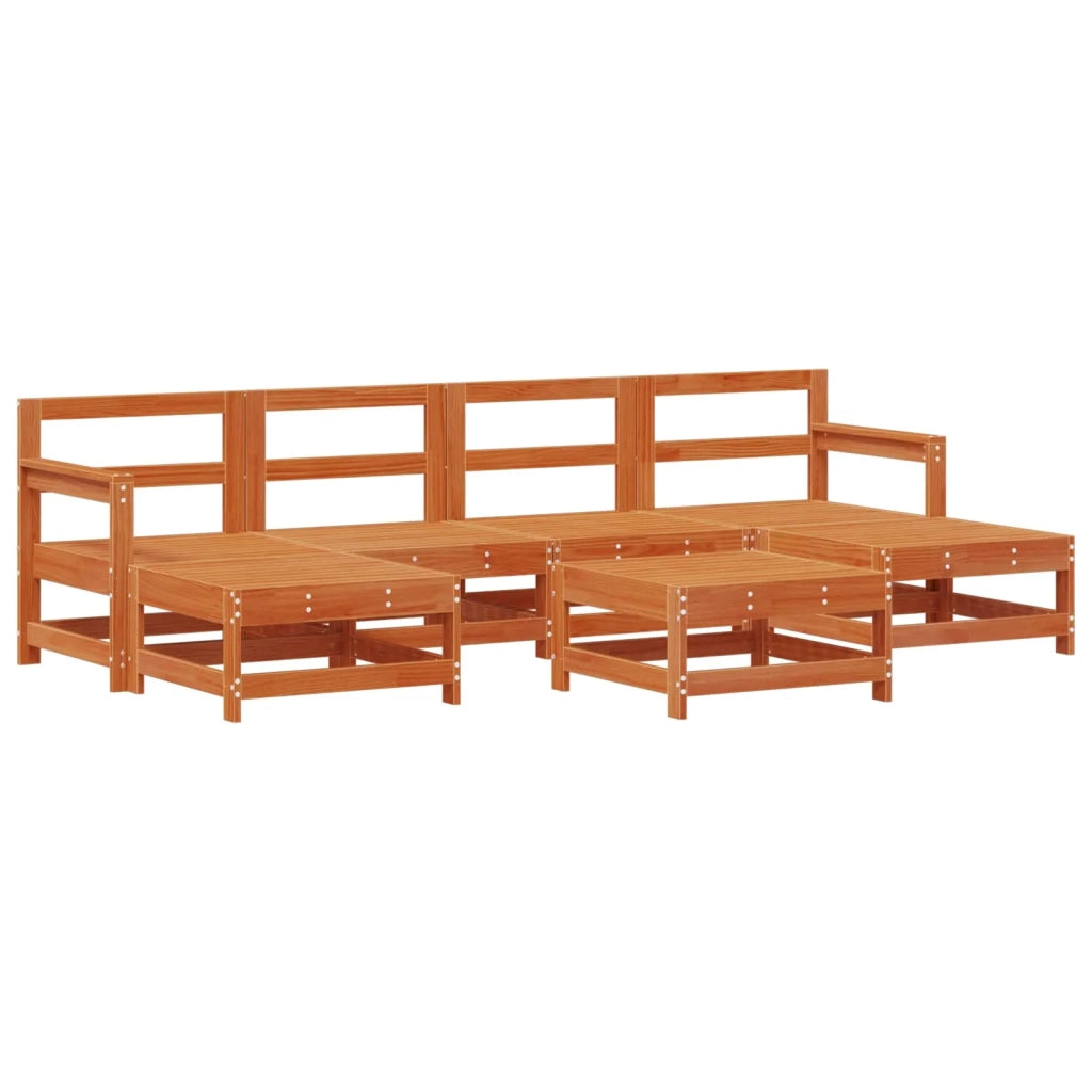 Set Lounge da Giardino 6 pcs Marrone Cera