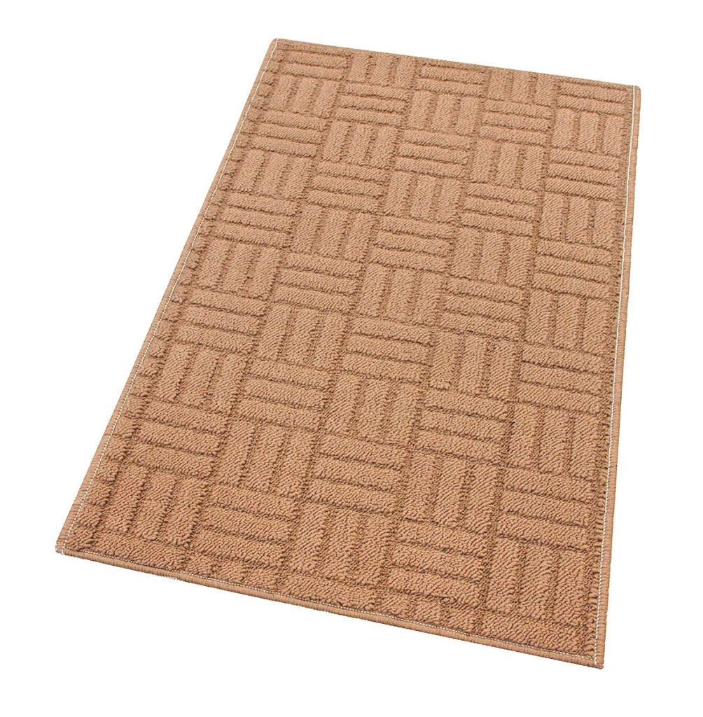 Tappeto Cucina Super Assorbente Tessitura 3D Tinta Unita Minimalista Moderno Sabbia - 50x145 Cm