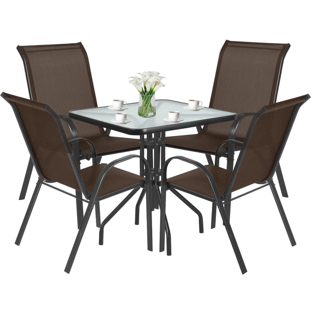 Set da Giardino Island con Tavolo Quadrato e 4 Sedie Sofia