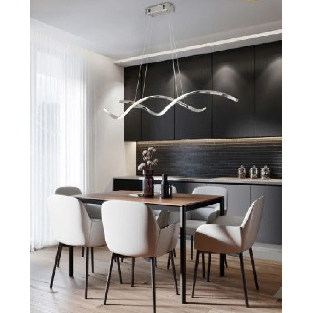 Trade Shop - Lampadario Soffitto Led Moderno Onde Intrecciate 28w Luce 6500k 4000k 3000k B56a -
