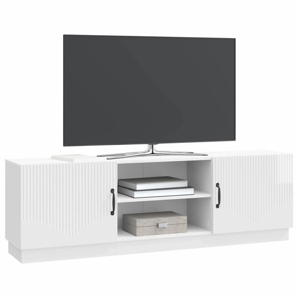 Mobile TV | Armadietto TV | Mobile Porta TV Bianco Lucido 150 x 31 x 47 cm Legno ingegnerizzato