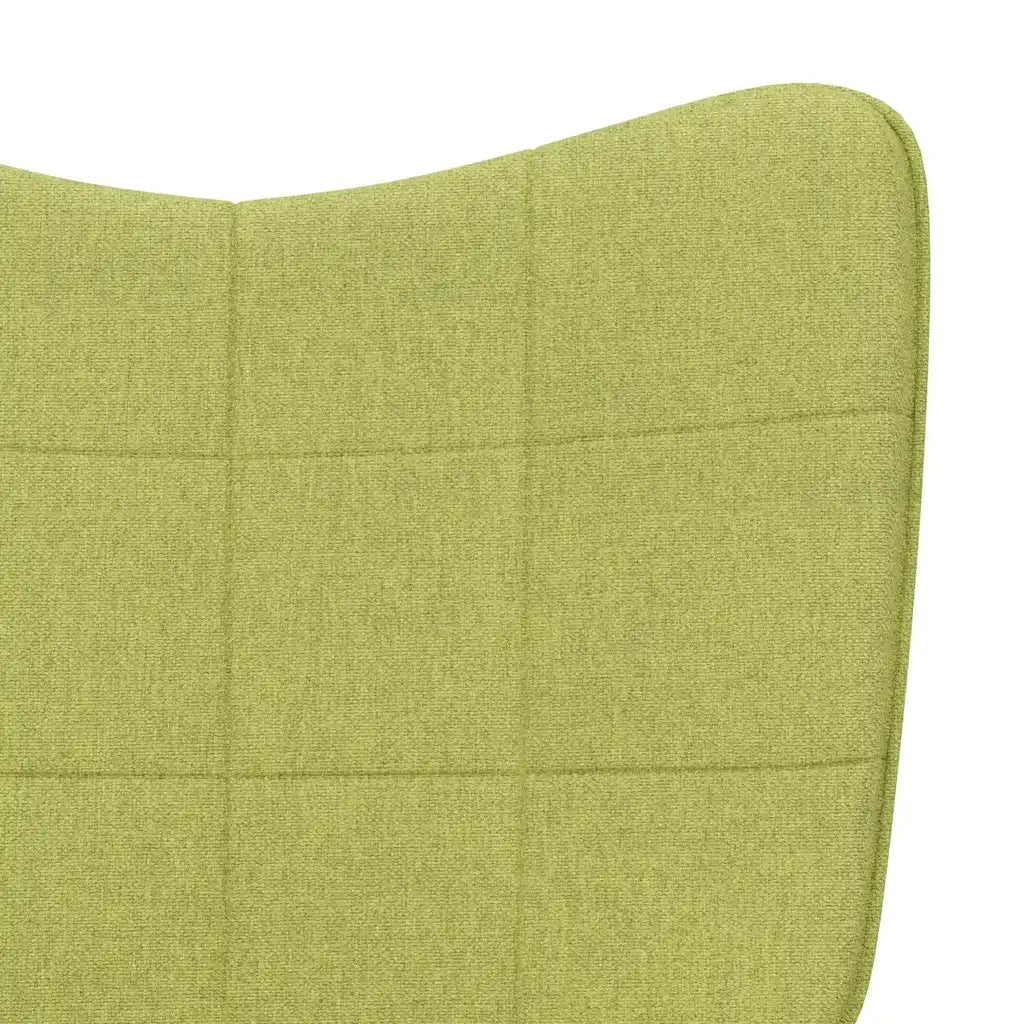 Poltrona a Dondolo con Poggiapiedi Verde in Tessuto 328023