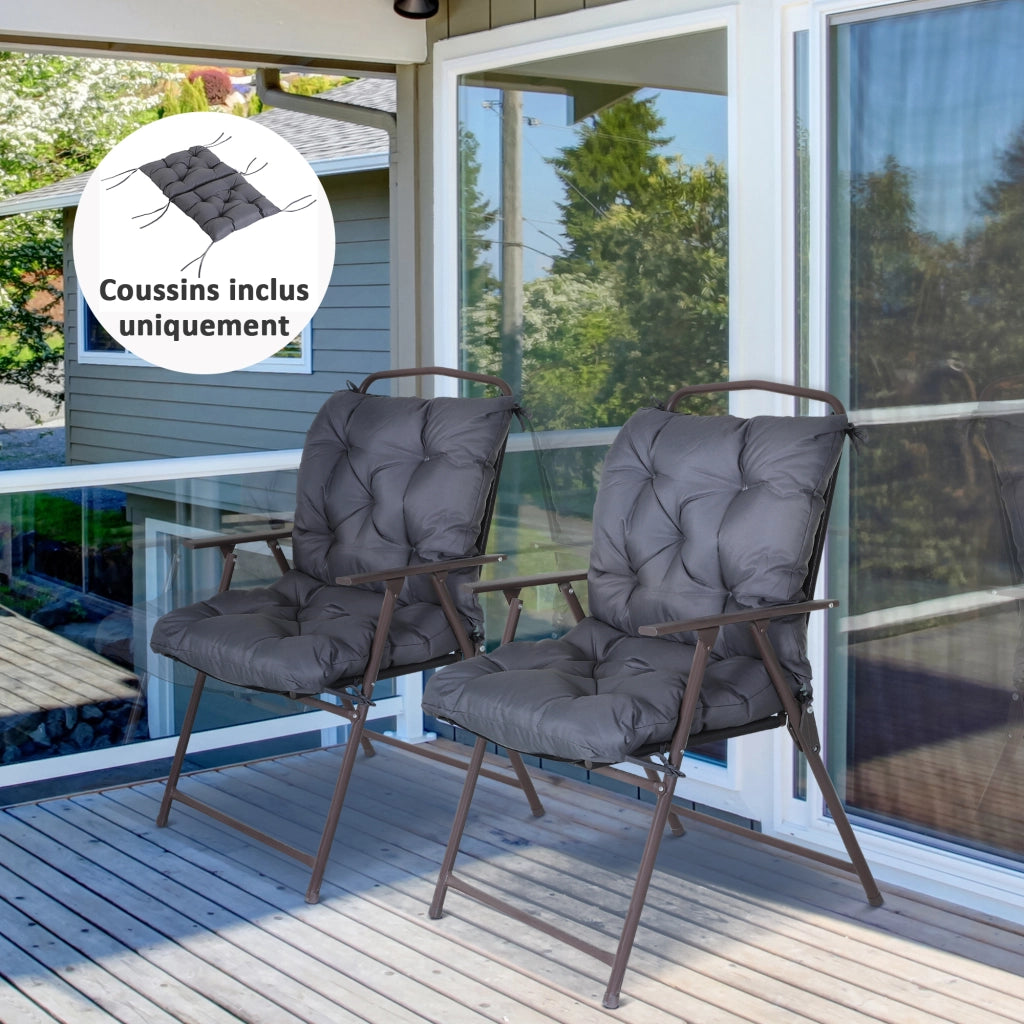Cuscini per sedie da giardino ¨C zephmum ¨C Grigio 98x50x8 cm