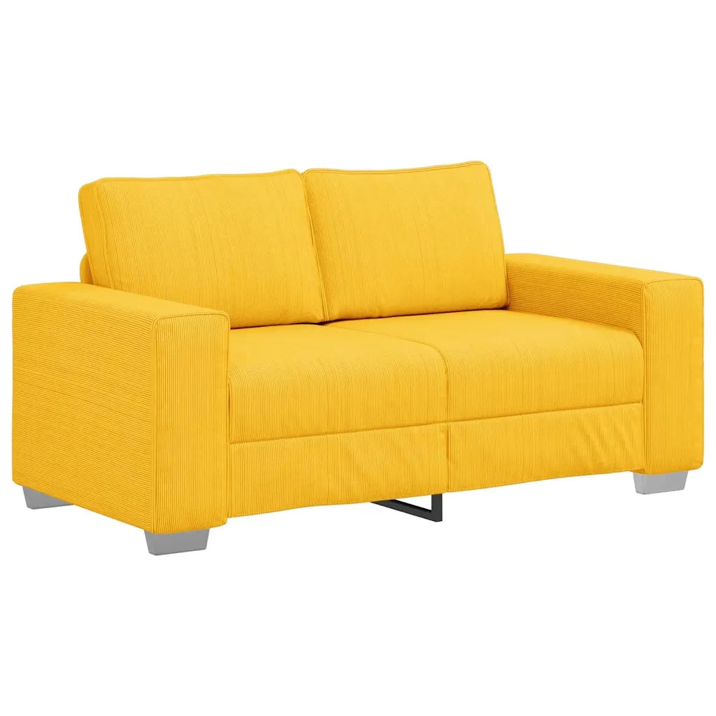 Divano Divanetto Giallo Chiaro 160x77x82cm Tessuto di Velluto a Coste 4105198