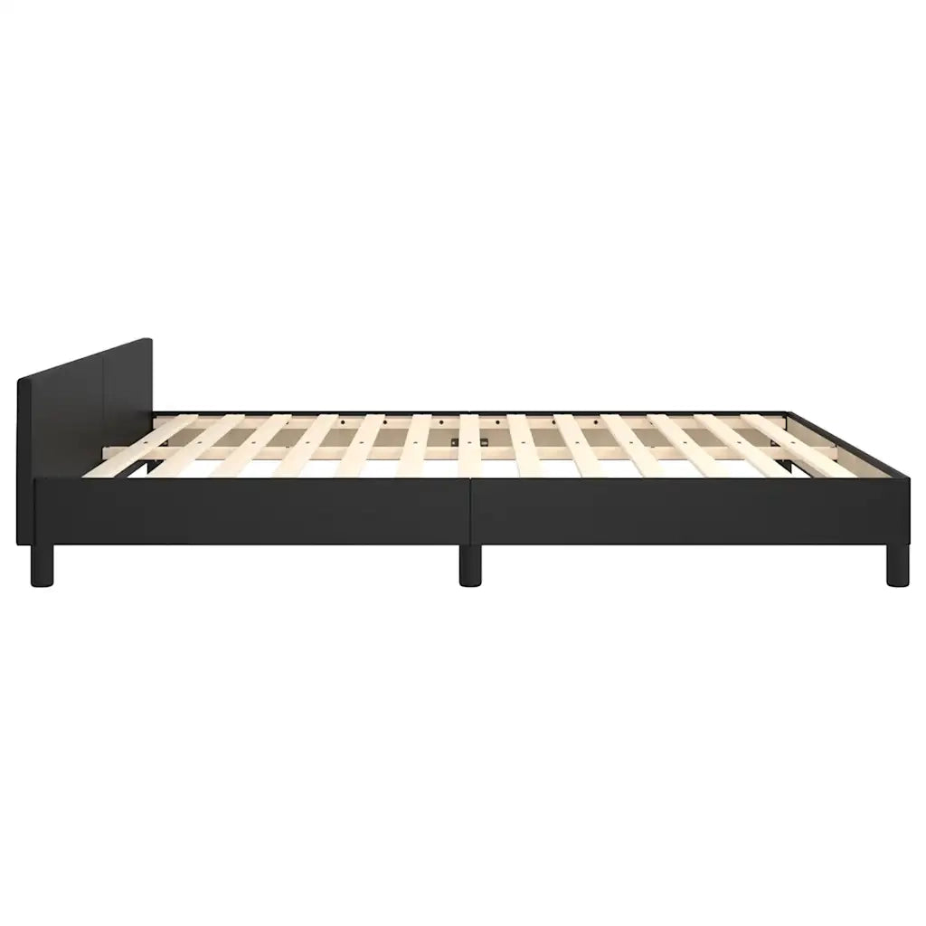 Letto matrimoniale | Letto per adulti | Giroletto con Testiera senza Materasso Nero 180x200 cm