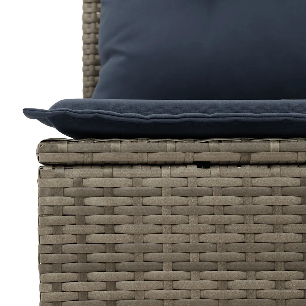 Set Divani da Giardino 6 pz con Cuscini Grigio in Polyrattan