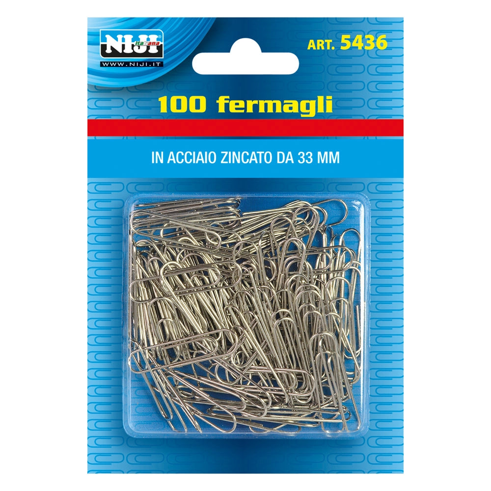 FERMAGLI PER CARTA metallo mm.50 - 80 pz (scatola)- 12 pezzi  - LEBEZ
