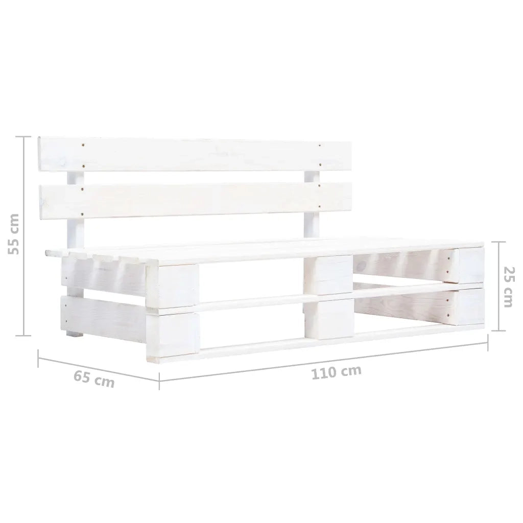 Set Divani in Pallet con Cuscini 4 pz in Pino Impregnato Bianco 3066711