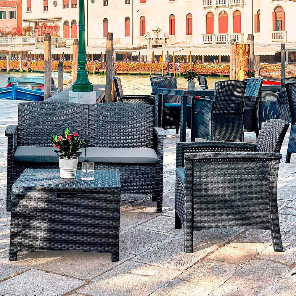 Salotto da Giardino con cuscini 4 posti in Polipropilene - VENEZIA