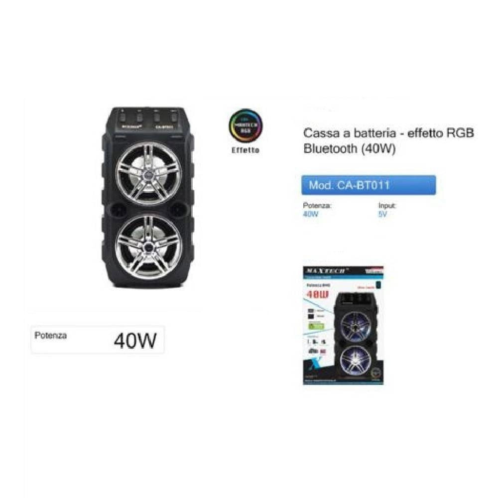 Trade Shop - Cassa Bluetooth A Batteria Altoparlante Speaker 40 Watt Portatile Rgb Ca-bt011 -