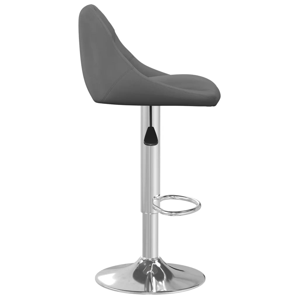 Sgabello da Bar Grigio Scuro in Velluto 335295
