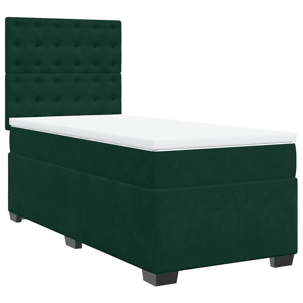 Giroletto a Molle con Materasso Verde Scuro 100x200 cm Velluto 3290849