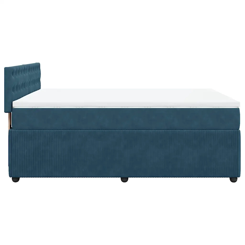 Giroletto a Molle con Materasso Blu 160x200 cm in Velluto 3287798