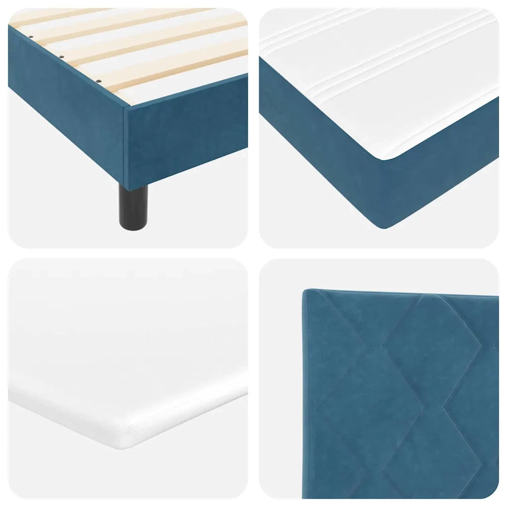 Letto a molle con testiera Blu scuro 80 x 200 cm Velluto 3340416